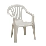 KHG Kinderstuhl mit Armlehne in Weiß, Gartenstuhl, Sessel für Kinder mit 27 cm...
