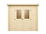 Woodtex Holz Gerätehaus Mini 1 B | Wandstärke 28 mm | Blockbohlenbauweise |...
