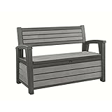 Keter Hudson Bench 2in1 Gartenbank und Kissenbox, 227 L Stauraum, Anthrazit, 132,7 x...