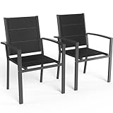 Devoko Gartenstühle Stapelbar Aluminium Outdoor-Stühle Belastbarkeit 140 kg...