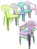 4er Set Stuhl aus Kunststoff für Kinder Kinderstuhl Gartenstuhl Stapelsessel...