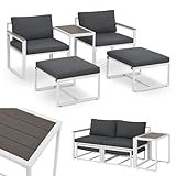 Juskys Gartenmöbel Sofa Set 5-teilig Bari mit Tisch & Polster - Metall Gartenlounge...
