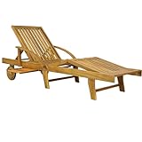 Casaria® Sonnenliege Holz Klappbar 160kg Belastbarkeit Tisch Fuß- und Rückenteil...