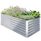 Ohuhu Hochbeet Metall Pflanzenbeet 180x90x60cm, Wetterfestes Stahlblech Hochbeet für...