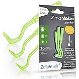 Zrilubkrelz® Zeckenzange Zeckenhaken Zeckenentferner | 3er Set Zeckenhebel | Premium...