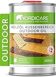 Nordicare Holzöl Außenbereich [1L] für Lärche, Eiche, Teak oder Akazienholz I...