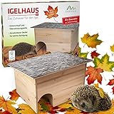 Gardigo® Igelhaus Bausatz aus Holz I Wetterfestes Dach I 48 x 29 x 38 cm I...