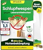 anwerk® Schlupfwespen gegen Lebensmittelmotten - 3 Karten à 1 Lieferung - Effektiv...