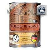 ColourPlus Holzschutzlasur Außen 2,5 L - Transparent - Wetterfeste Holz Lasur für...