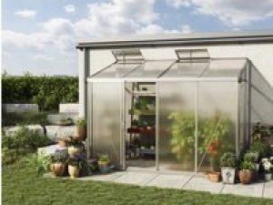Anlehngewächshaus 299×148 cm, 10 mm, Gewächshaus, Anbaugewächshaus, tomatengewächshaus, tomatenhaus