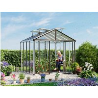 Gewächshaus HERA 263×263 cm, Sicherheitsglas, 3 Fenster, Doppeltür, Aluminium