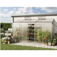 Anlehngewächshaus 369×148 cm, 10 mm, Gewächshaus, Anbaugewächshaus, tomatengewächshaus, tomatenhaus