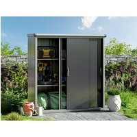 Geräteschrank Größe: 180×75 cm, Höhe: 195 cm, Dachlast: 150 kg/m2, Gartenschrank Gerätehaus Metall, Metallgerätehaus Gerätehaus Geräteschuppen Metall