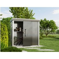 Metallgerätehaus 187x116cm, Türhöhe: 190 cm, 300 kg/m2 Dachbelastbarkeit, Gartenhaus Metall, Geräteschuppen, Gartenschrank, Gerätehaus Metall, Biohort